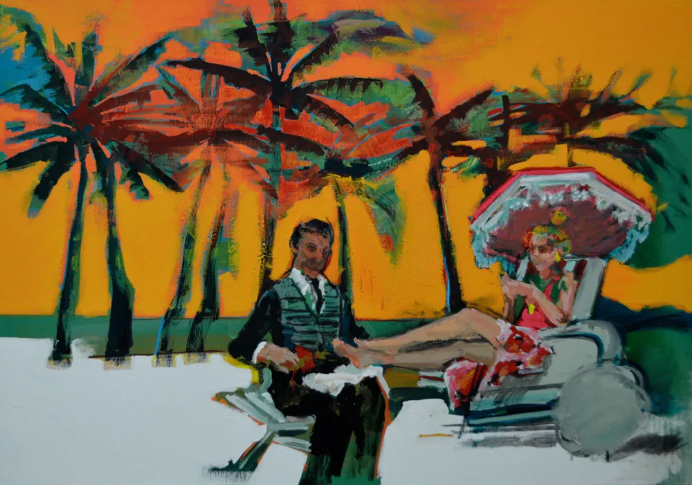 'Daydreaming'. 2015 Acrylics on canvas. 70 x 100 cm