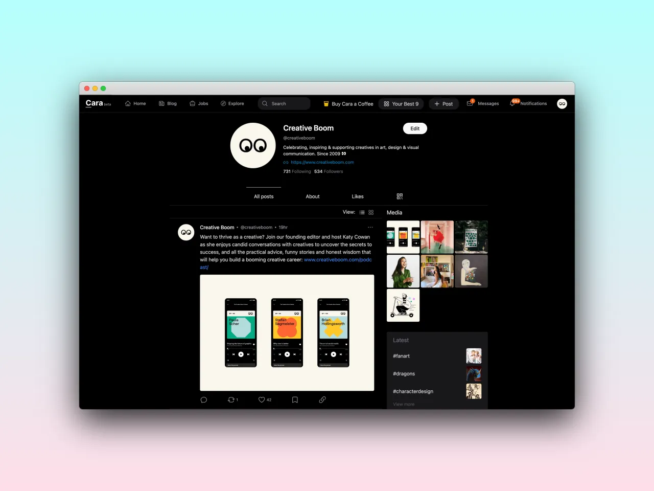 Creative Boom on [Cara](https://cara.app/creativeboom/all)