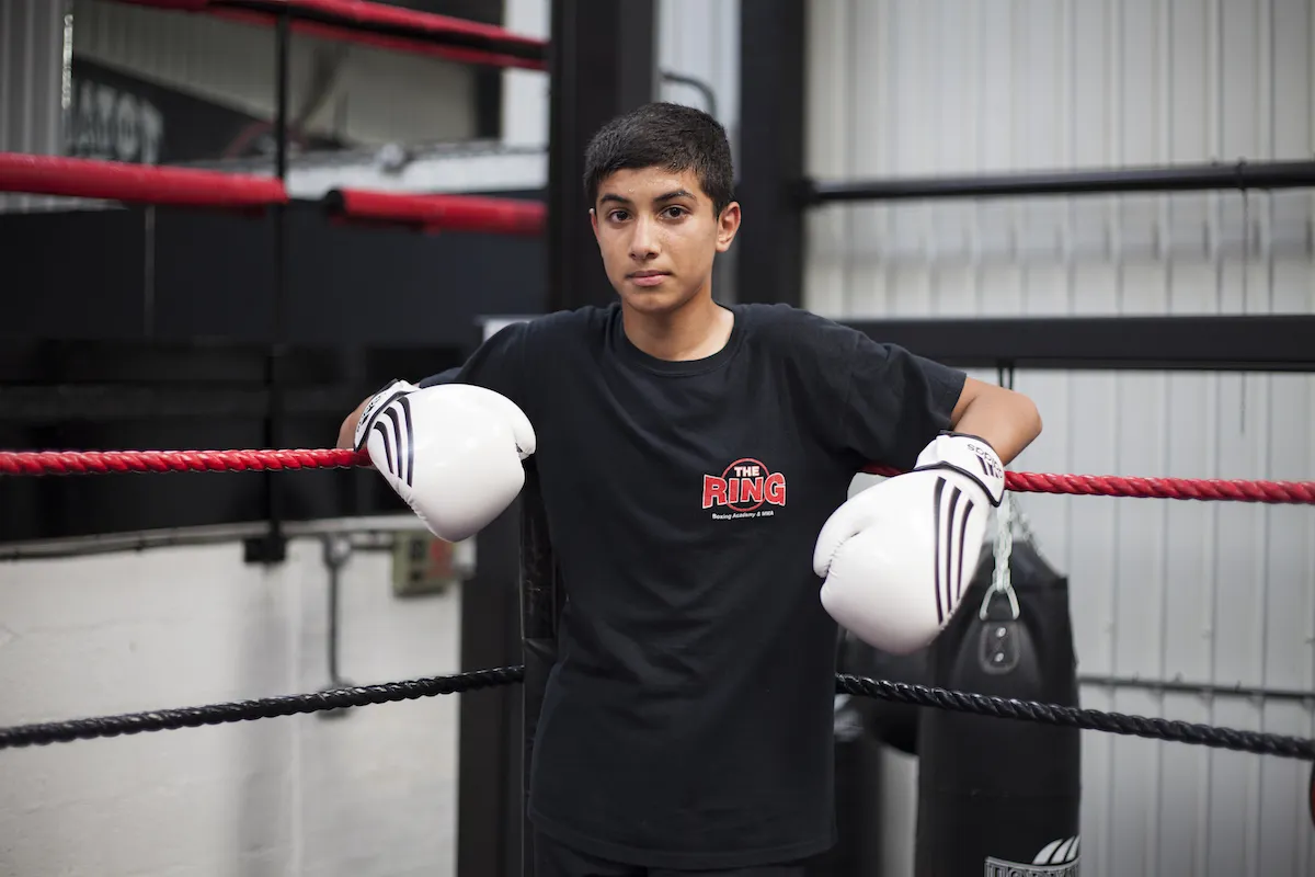 Mahtab Hussain Young boy, white boxing gloves from the series You Get Me? 2010 Courtesy of the artist