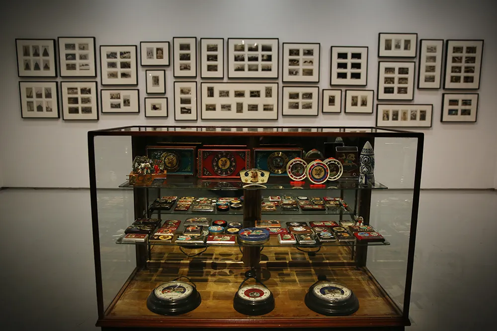 Magnificent Obsessions: The Artist as Collector, Martin Parr’s postcard collection. Photograph by Peter McDiarmid