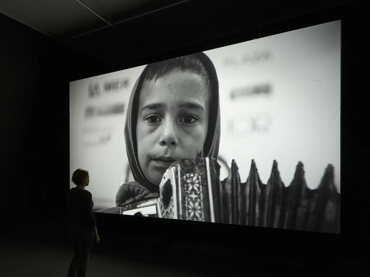 Installation shot of the work 'Muhamed (2016) in' Béla Tarr - Till the End of the World "by EYE Film Museum  ©  Studio Hans Wilschut, courtesy Béla Tarr
