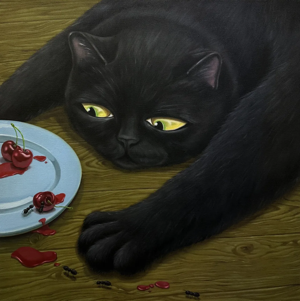 Cherries with Cat, 2025 © Minyoung Kim