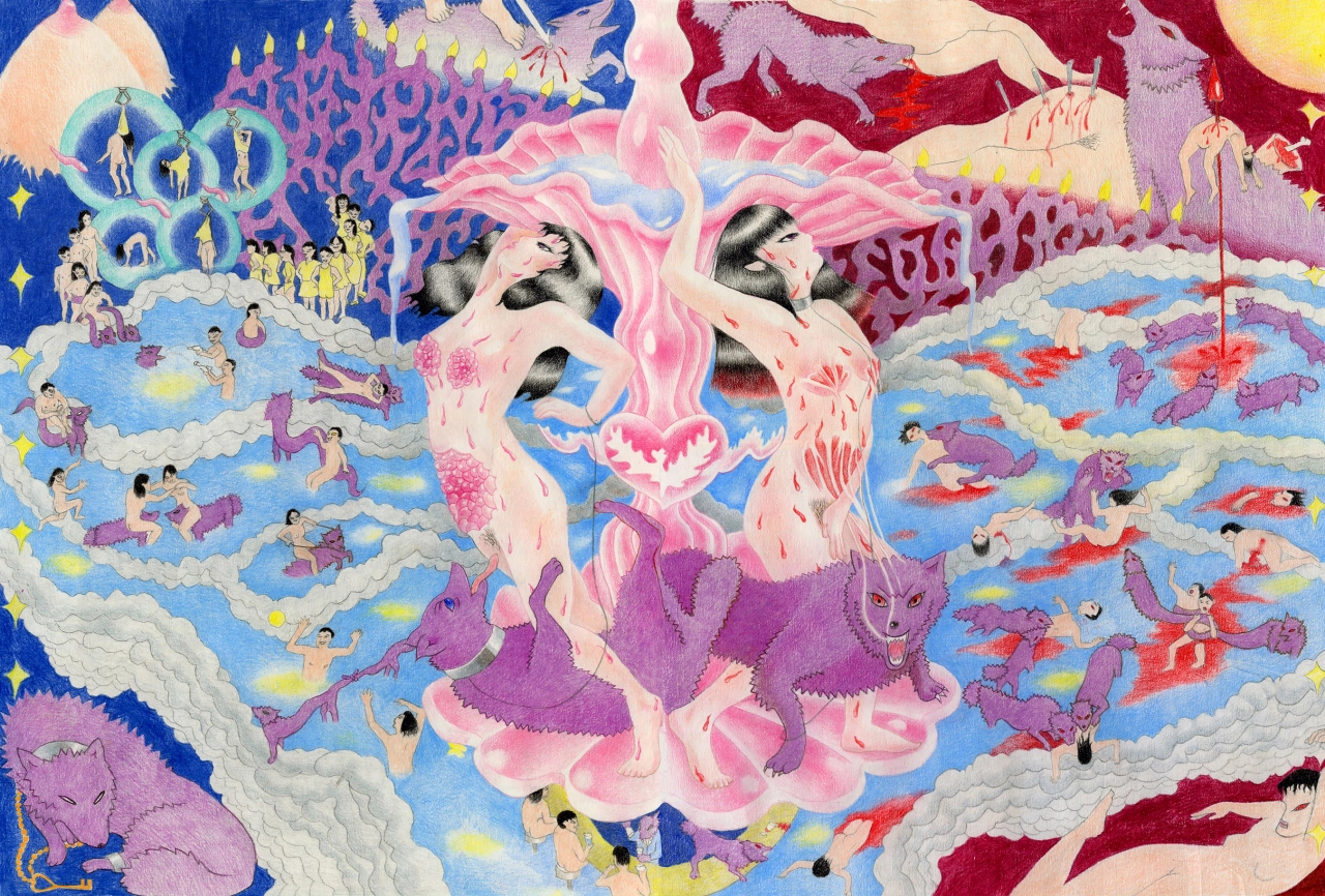 Girl's Bathhouse Diptych © Mellow Meadow