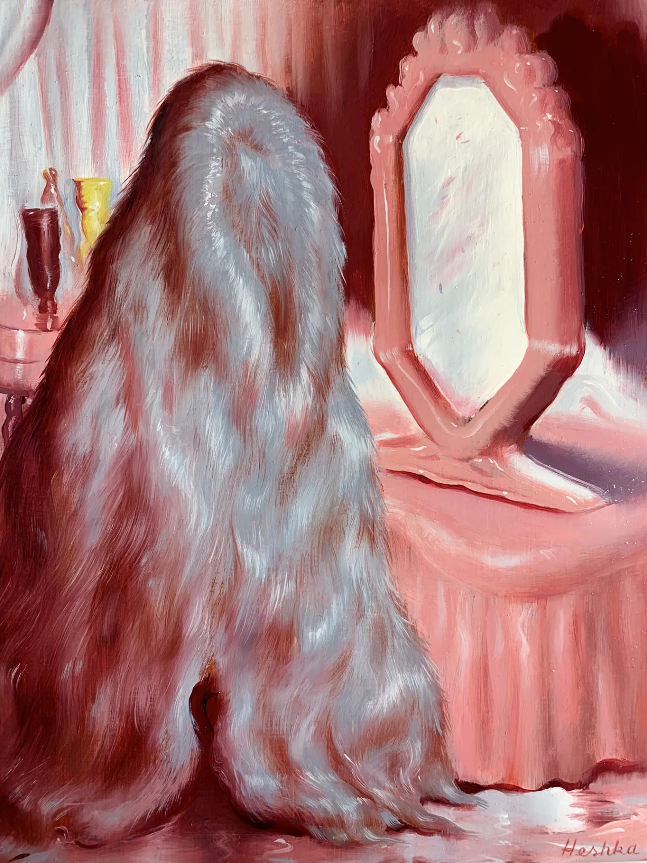 “I So Beautiful” (oil on cradled panel, 7 x 9 inches) © Ryan Heshka