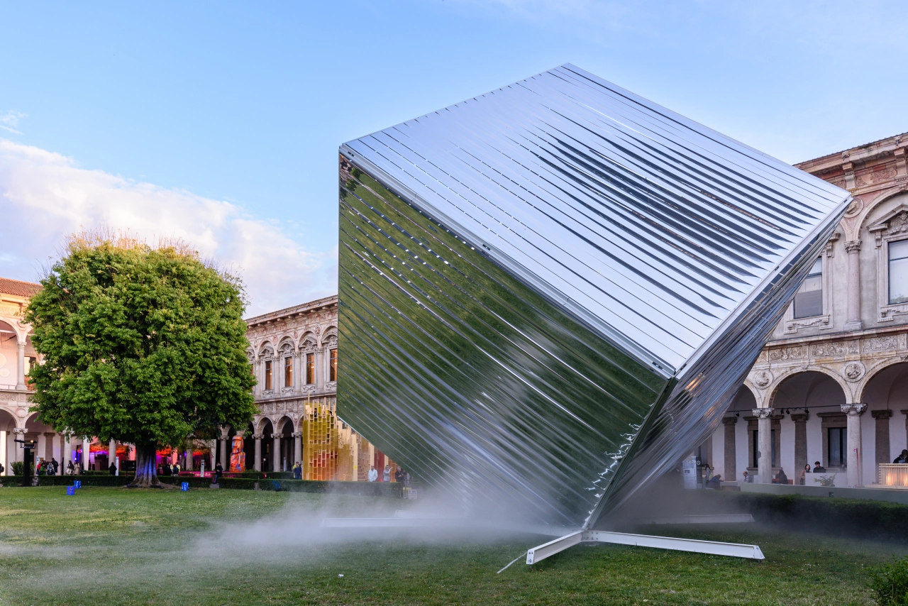 Milano, Fuori Salone del Mobile 2023, installazioni in Università Statale via Festa del Perdono. Image licensed via Adobe Stock. Photo credit: Franco Ricci