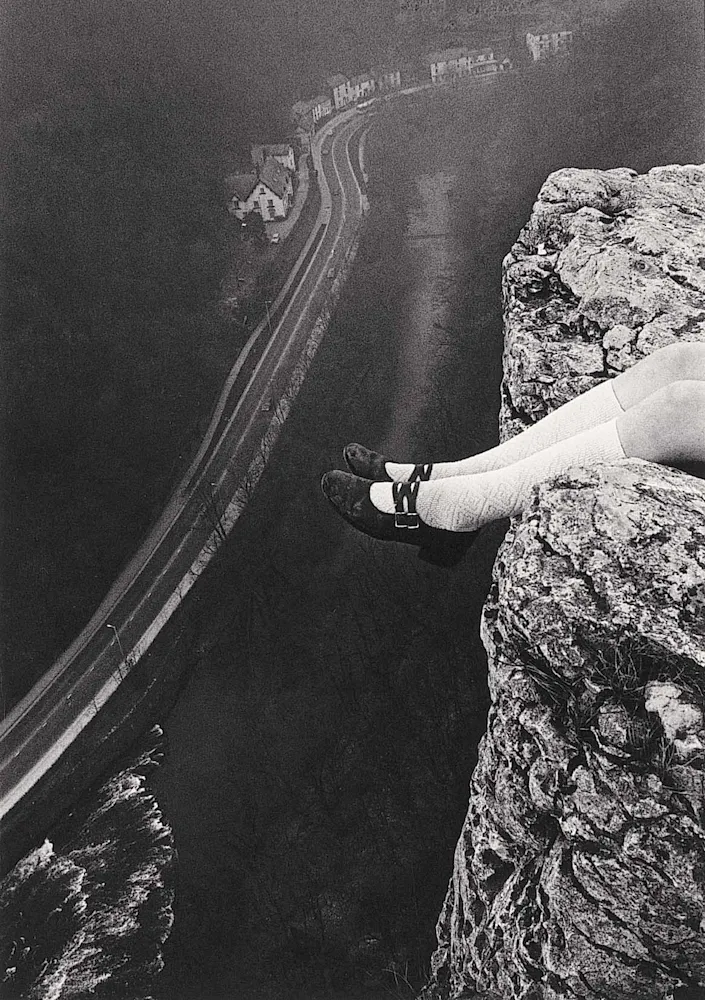 Paul Hill Legs over High Tor Matlock 1975. Courtesy the artist