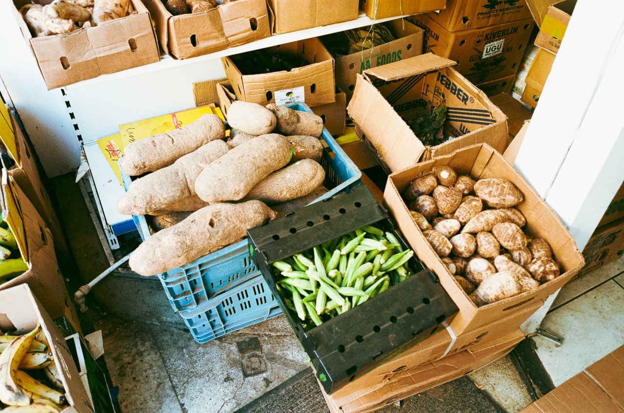 Produce at African Cash & Carry in Woolwich © Jonas Martinez / Museum of London