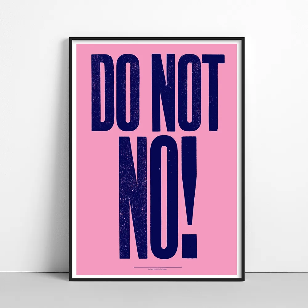 Letterpress print reproduced as two colour litho edition for Posterzine