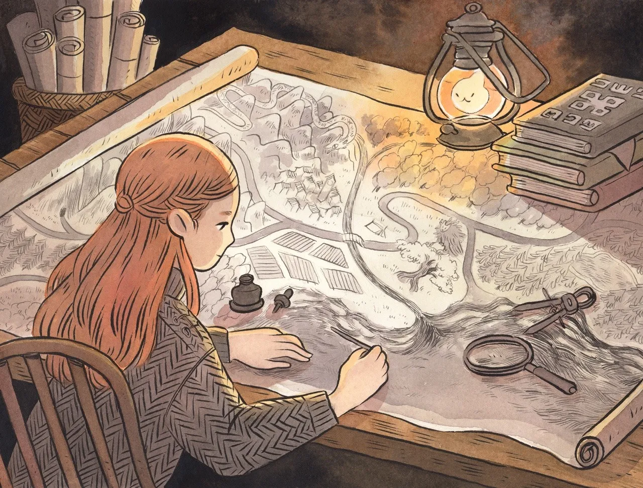 Inktober day 21, Cartographer © Heikala