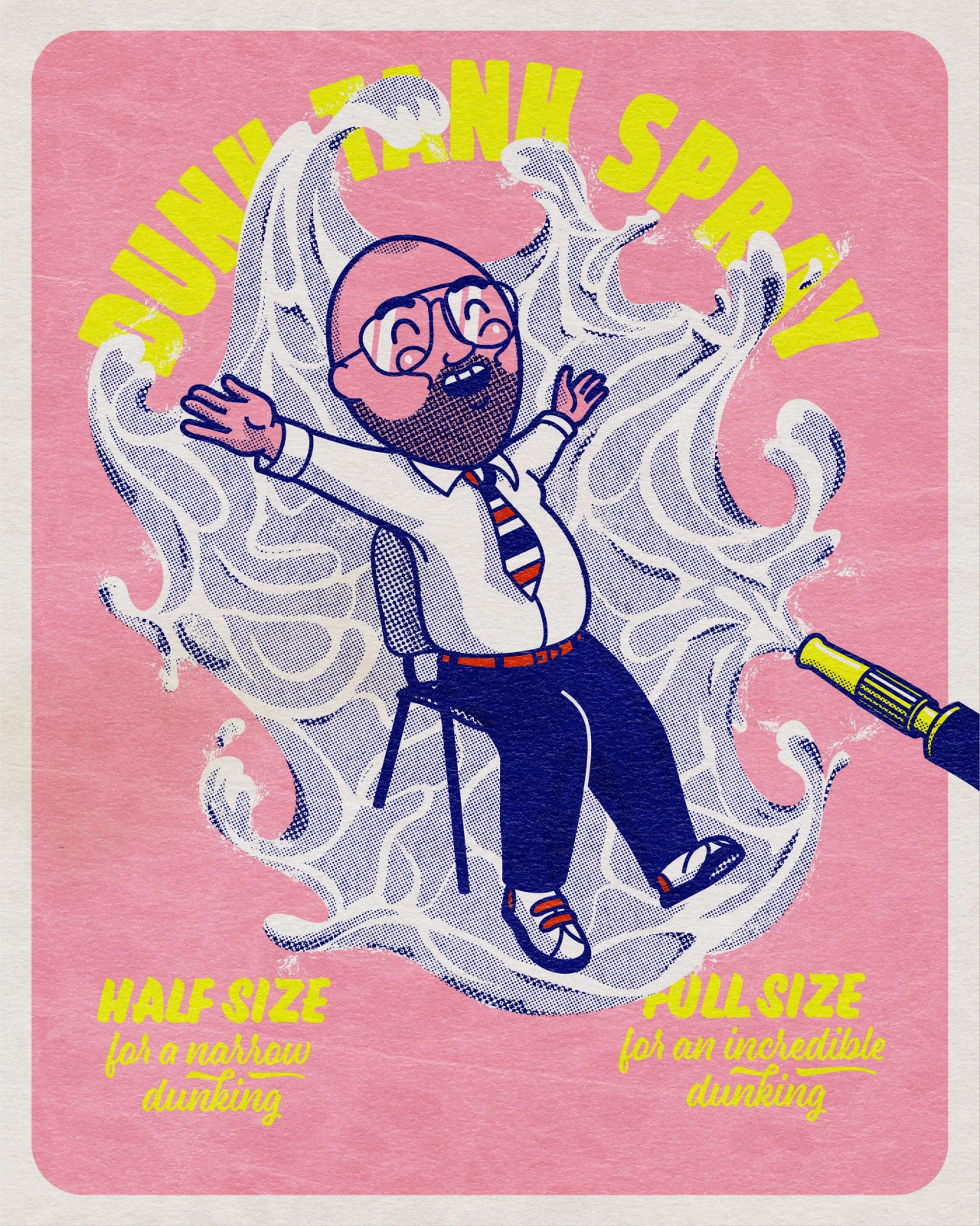 Highly saturated colours give the illustrations a retro feel