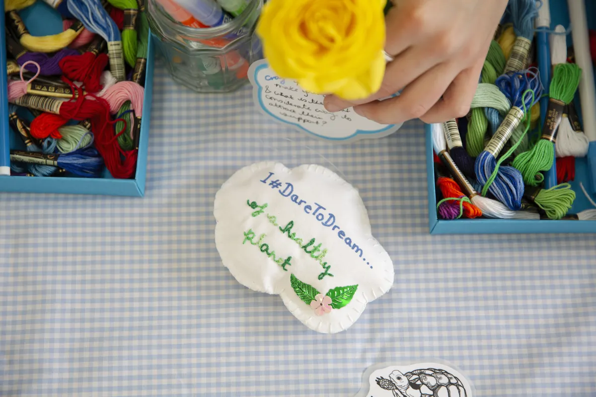 22 September 2019, Drop-in Craftivism Workshop #DaretoDream, Heritage Open Days @ People's History Museum © Photo by Jonathan Cherry