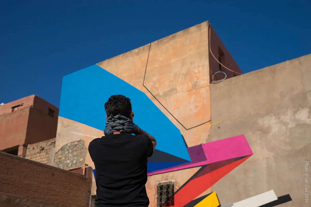 Remi Rough in front of his mural MB6 Street Art photo © Ian Cox 2016