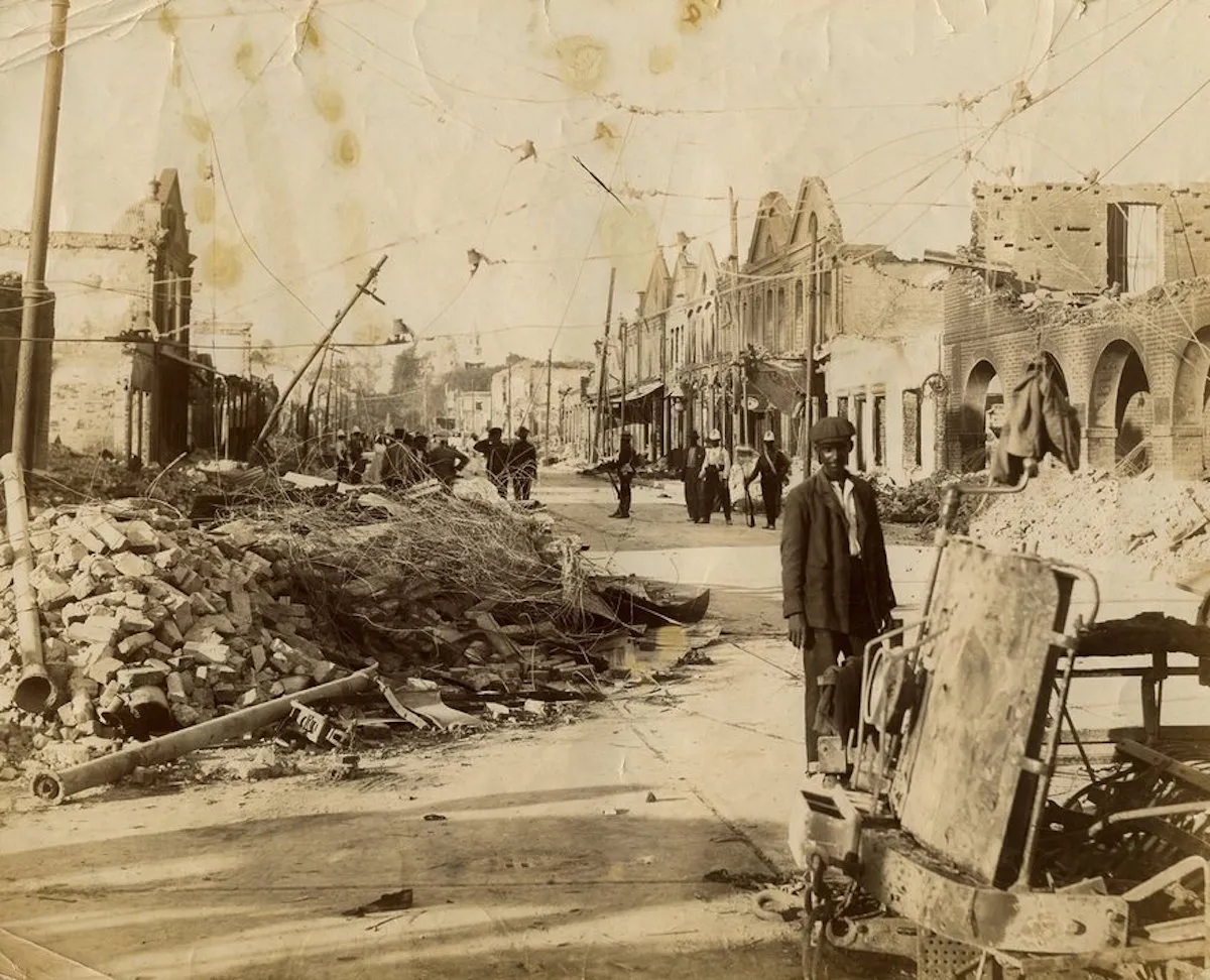 King St & Harbour St., Kingston, Jamaica. J.W. Cleary. After the earthquake in 1907.  Courtesy Caribbean Photo Archive / Autograph ABP