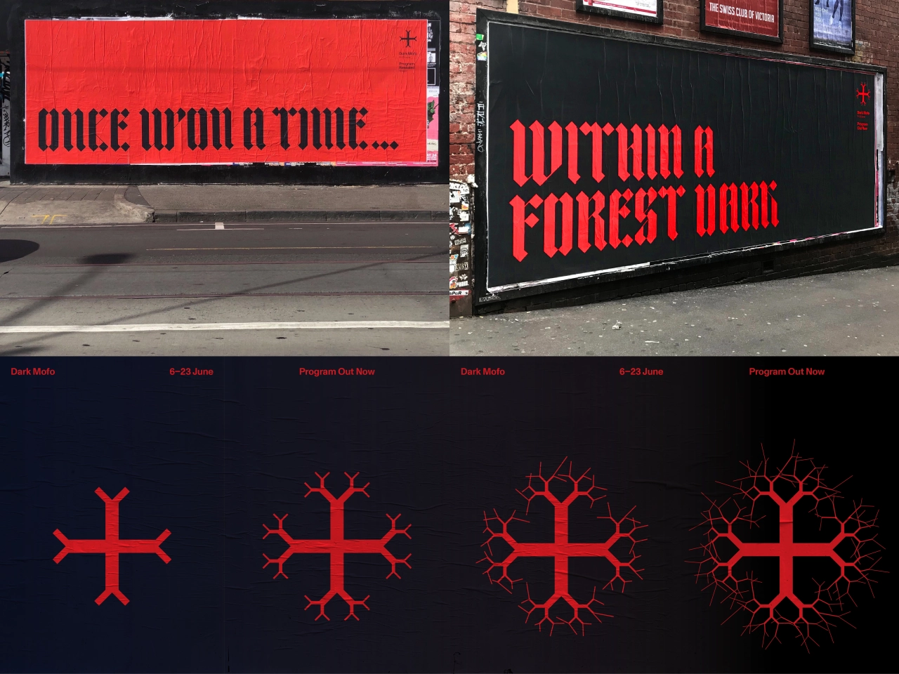 Dark Mofo Festival | Work undertaken for DarkLab | Festival Creative Director: Leigh Carmichael |Brand Identity | Art Director + Design Lead: Megan Perkins	| Designer: James Freebairn | Supporting Designers: Bellen Ramos, Beth Gregory, Mel Huang | Typefaces: Customised version of TpDuro: TwoPoints.Net | Monument Grotesk: Dinamo Foundry | Copywriter: Luke Hortle | Lead Developer/Animator: Daniel Reid | Supporting Developers: Omar Marshaal, Will Christian | Videographer: Juan Melara, Eva Otsing | Photographers: Rémi Chauvin, Jesse Hunniford