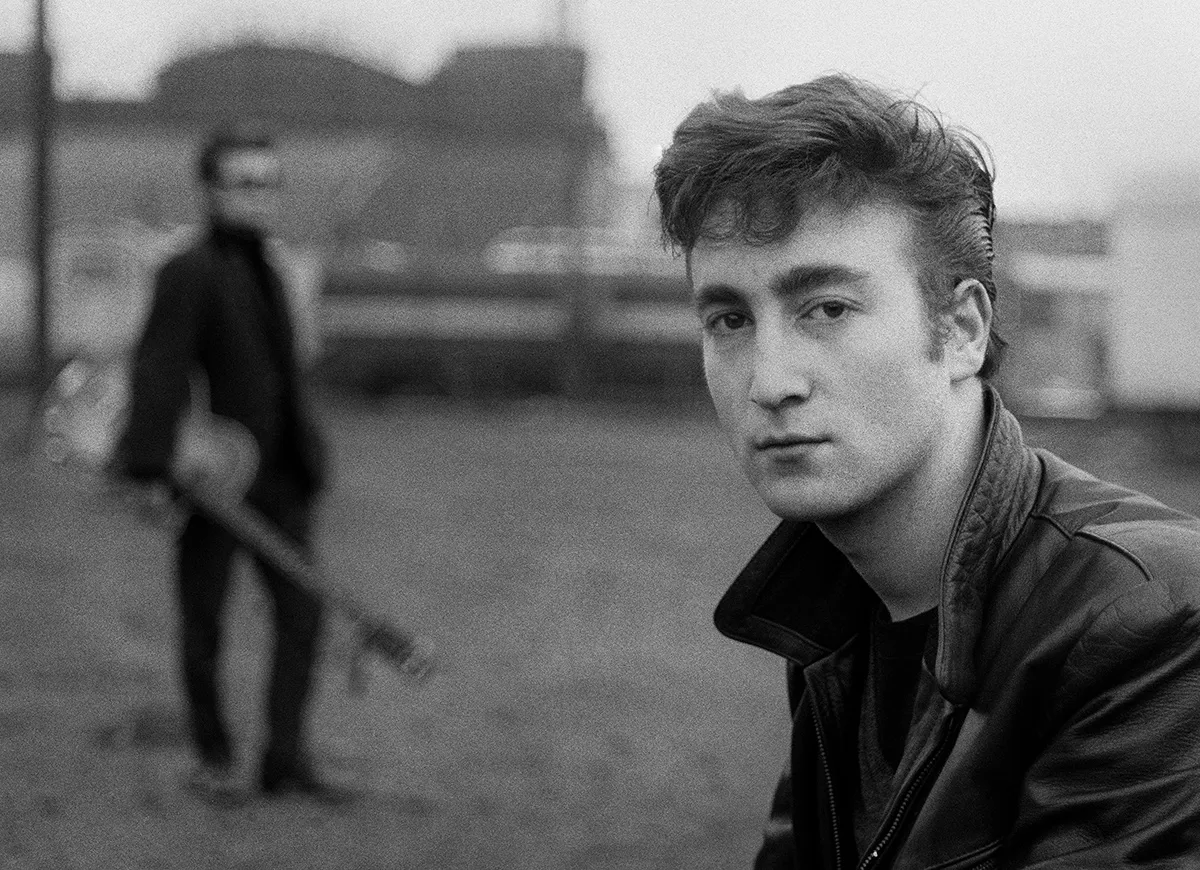 Astrid Kirchherr, John Lennon and Stuart Sutcliffe at the fairground, 1960