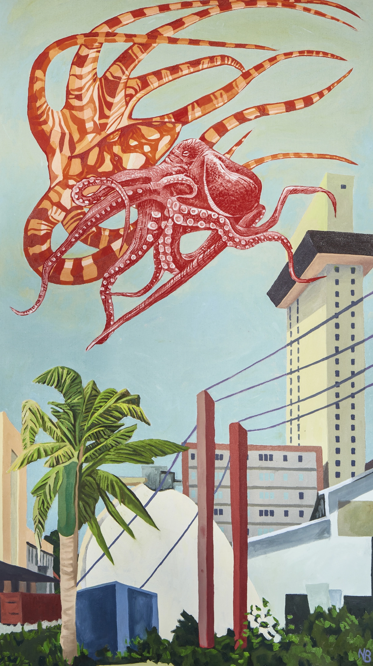 Nathan Budoff (Am e r i can , b . 1962) Co smic Love , 2 0 1 7 Oil and shellac-based ink on canvas L ent by artist © Nathan Budoff