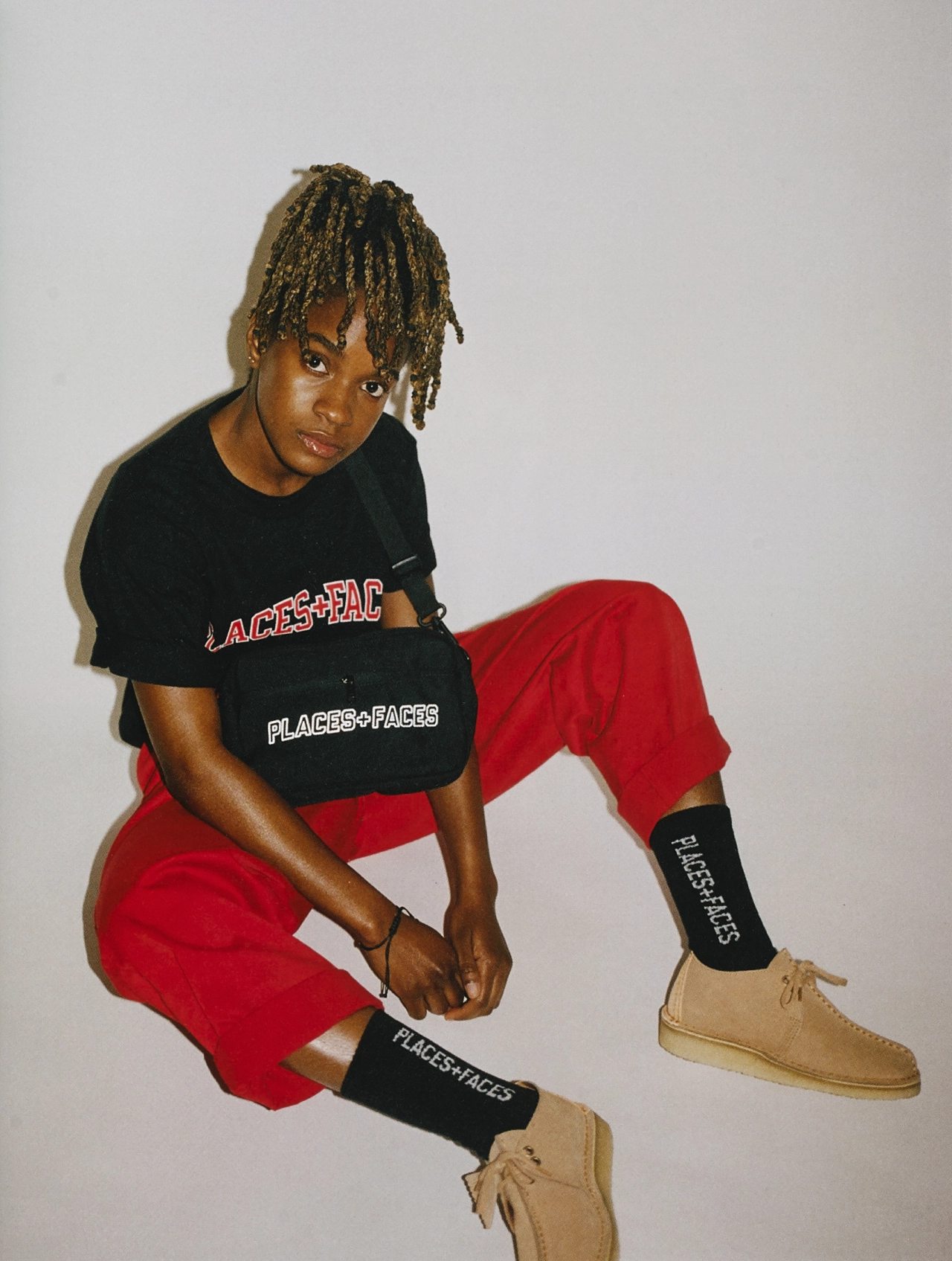 Singer Koffee wearing Desert Treks during a Places + Faces magazine shoot, London,2019. Photograph © Ciesay & Soulz