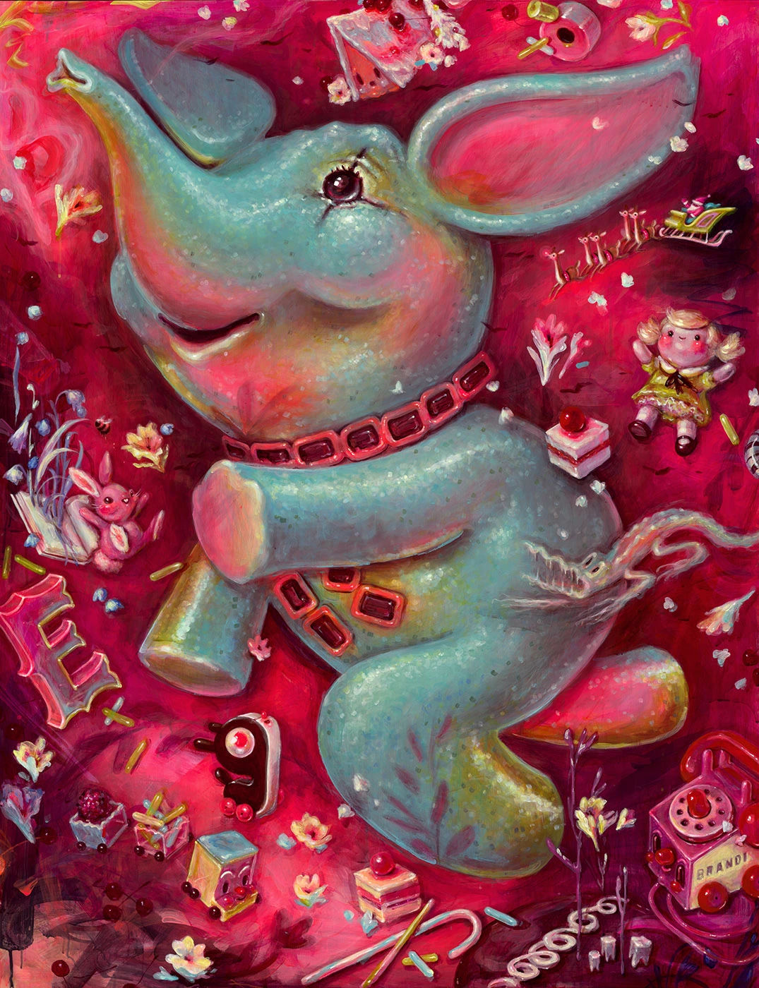 Beloved ornaments become the basis of a paintings...
