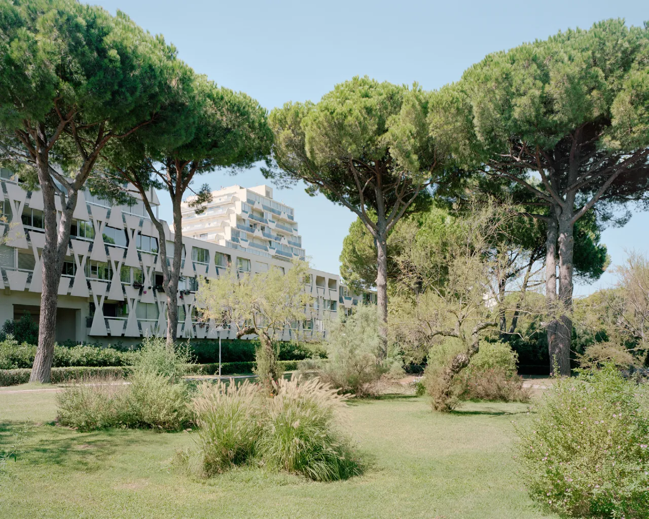 Coulée Verte I – Quartier du Point Zéro de La Grande Motte – 2020© Charly Broyez and Laurent Kronental. Architect: Jean Balladur