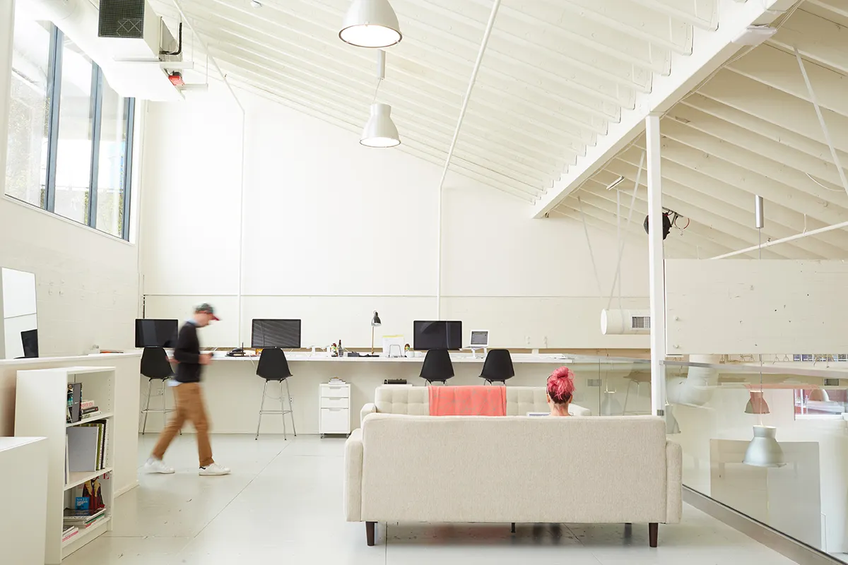 Swift Studio Mezzanine: A second level adds additional shoot space and a  light-filled area to meet and work overlooking the main studio.