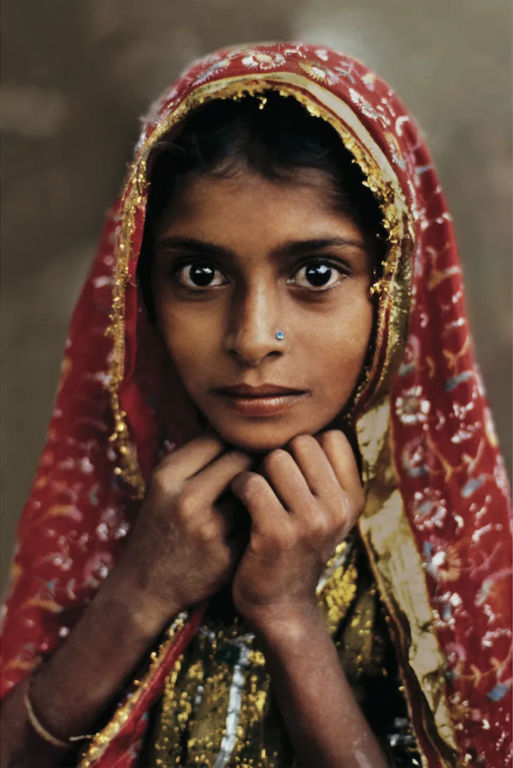 Village girl, Jaipur, Rajasthan." © Steve McCurry