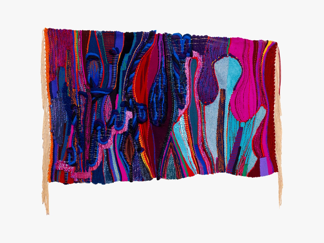 Terri Friedman, Laughter is Carbonated Holiness, 2020. Cotton, chenille, wool, acrylic fibers; 41 x 54 in (104.1 x 137.2 cm). Courtesty the artist and South Etna Montauk.