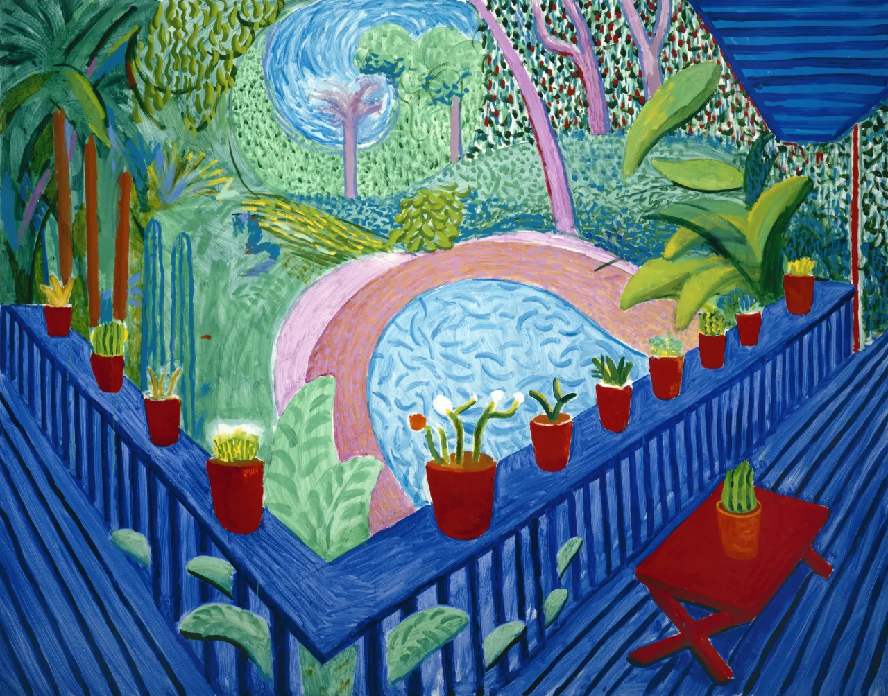 David Hockney – Red Pots in the Garden, 2000. © David Hockney Photo Credit: Richard Schmidt