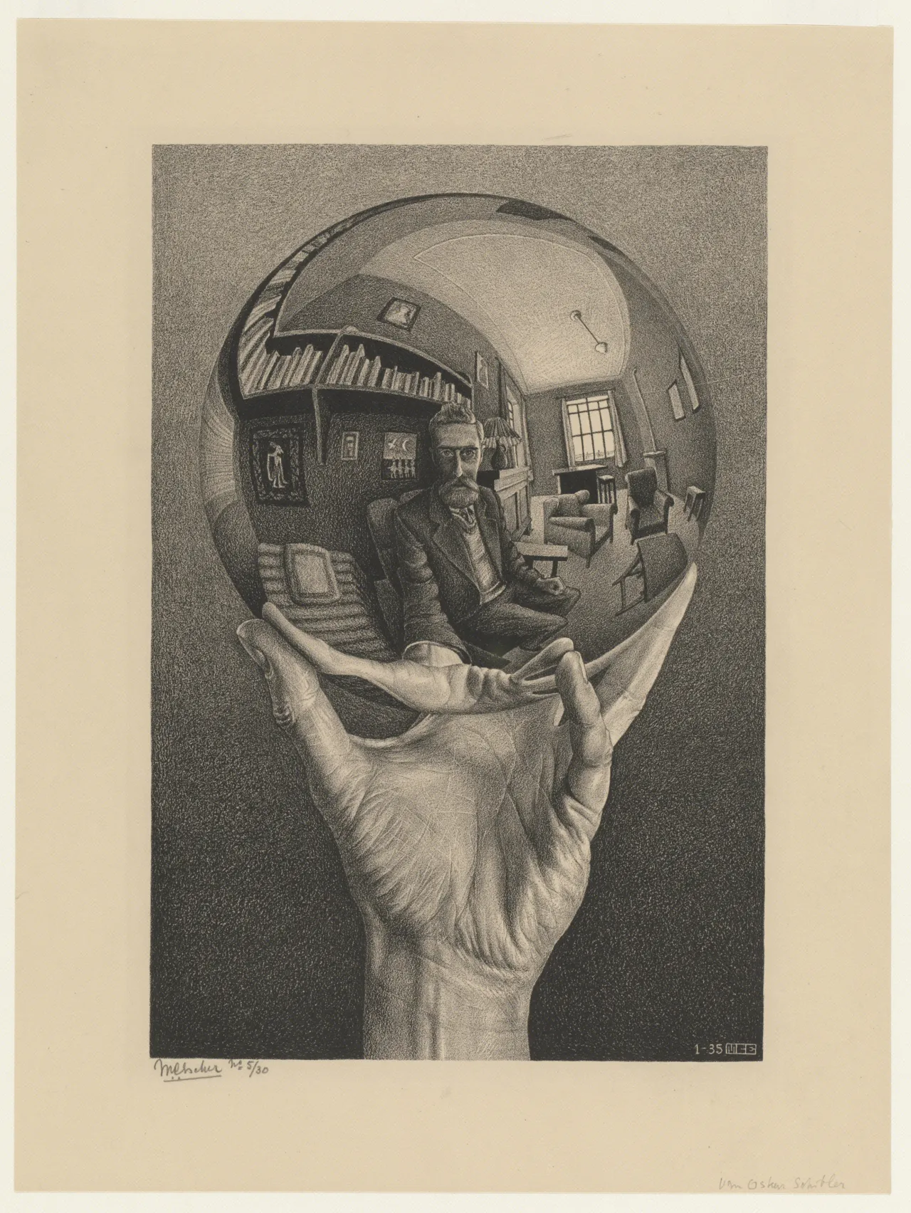 [M.C. Escher](https://www.mcescher.com) Hand with Reflecting Sphere, 1935. M.C. Escher Heritage Collection, The Netherlands All M.C. Escher works © 2026 The M.C. Escher Heritage, Baarn, The Netherlands. All rights reserved
