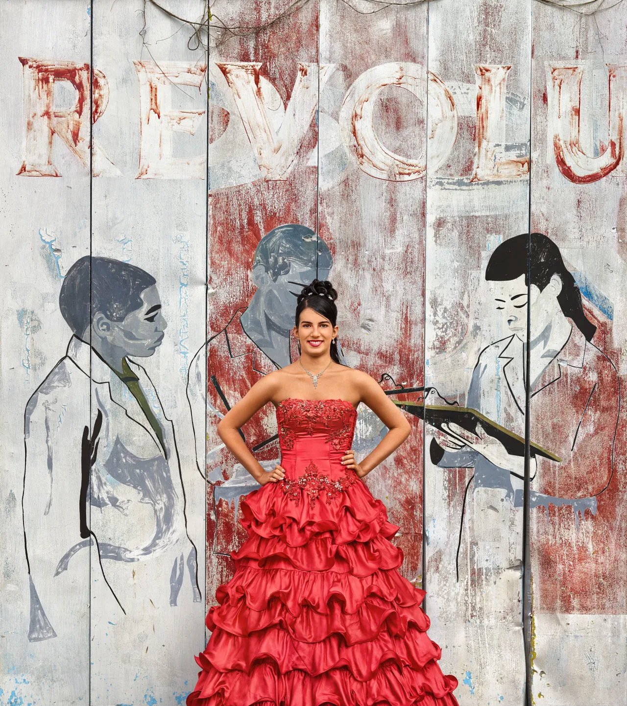 Lisandra de la Caridad Rodríguez Ramayo, La Habana, Arroyo Naranjo, Mantilla, 2016 framed chromogenic print mounted to Alu-Dibond paper: 79 1/8 x 70 1/2 inches (201 x 179 cm) framed: 80 11/16 x 72 1/16 x 2 3/16 inches (205 x 183 x 5.5 cm) edition of 5 with 2 APs © Frank Thiel / VG Bild-Kunst, Bonn Courtesy: Sean Kelly, New York