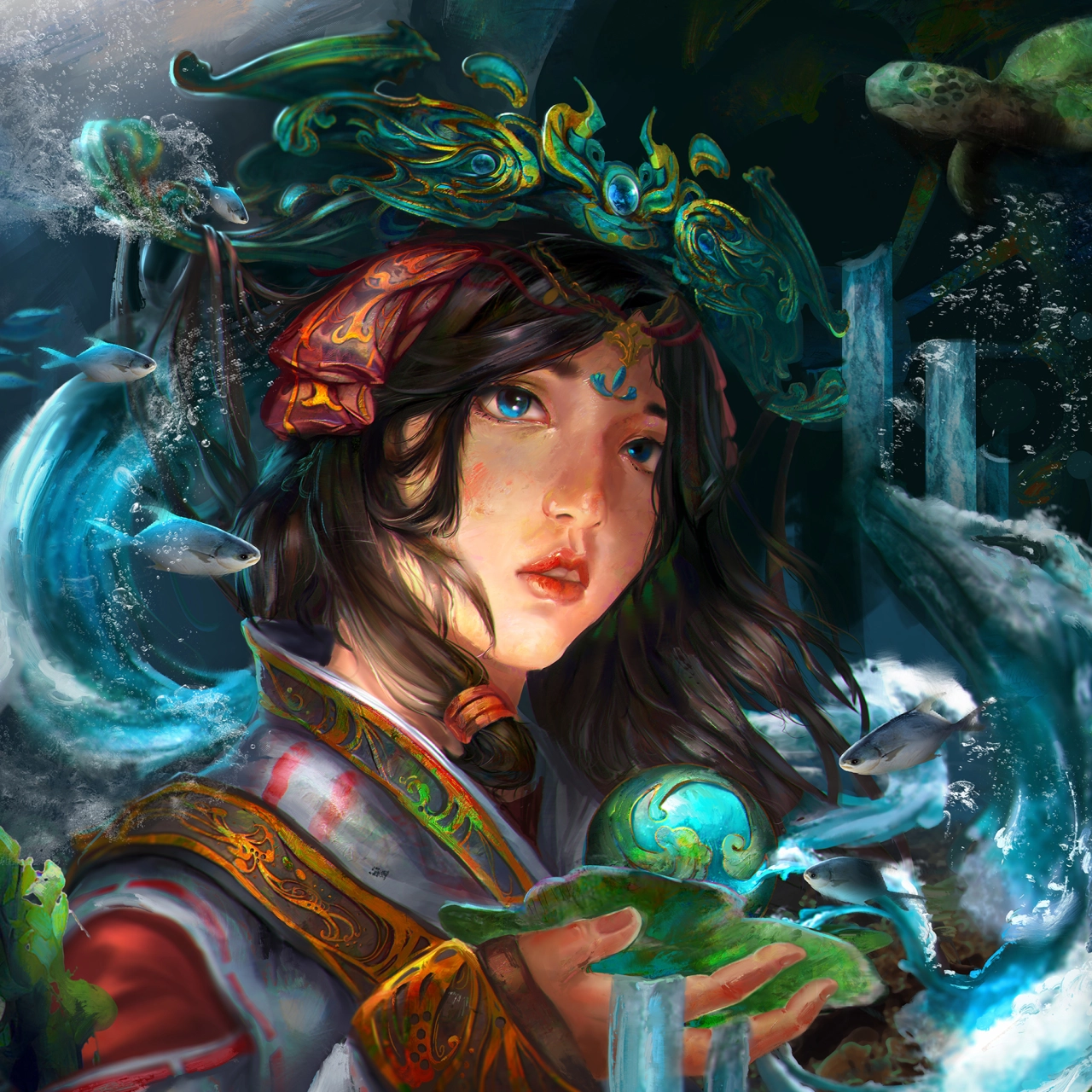 Human and Sea Illustration by Liu Xiaorong and Huo Kai. Winner in the Arts, Crafts and Ready-Made Design Category, 2019-2020.