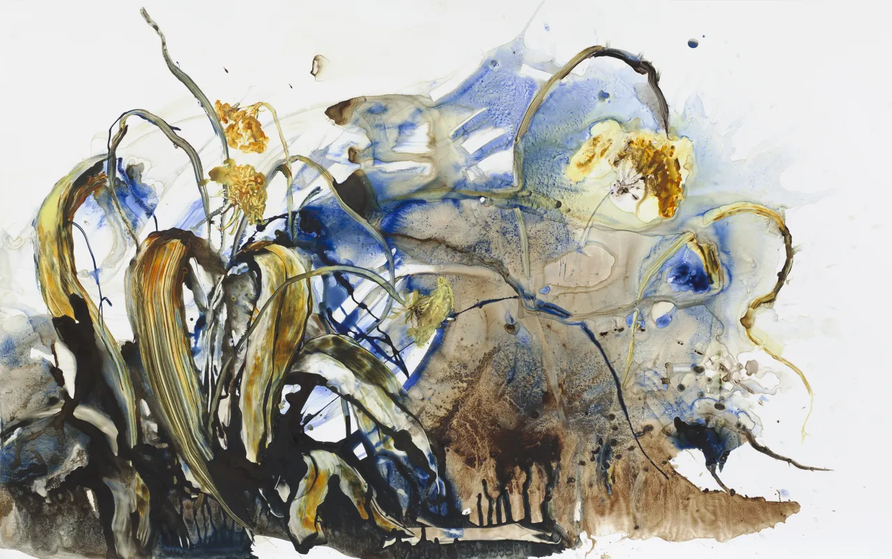 Ilana Manolson, Temporal Translations, 2018, acrylic on yupo paper on board, 25in x 41in © the artist, courtesy of Cadogan Contemporary