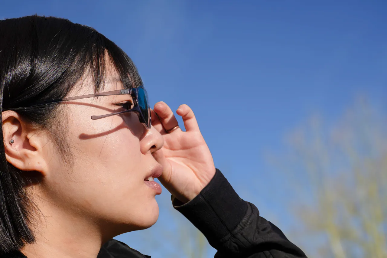 Glasses prototype worn by Seongbee Han