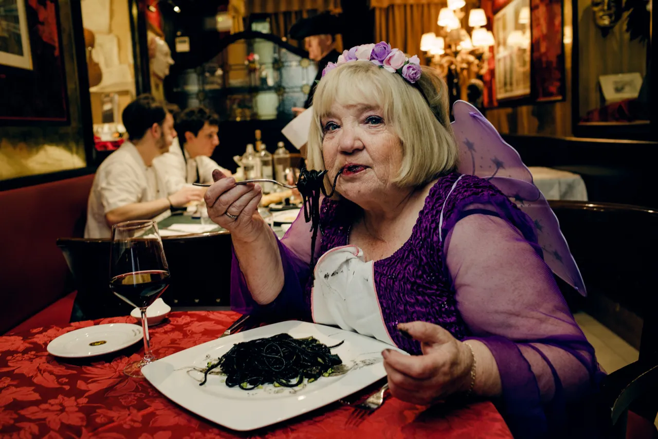 Kathryn plays the fairy in the Venice pantomime that is put on every two years. She spends her winters in Venice and her summers in Yorkshire. She likes the anonymity that living in a different country brings.