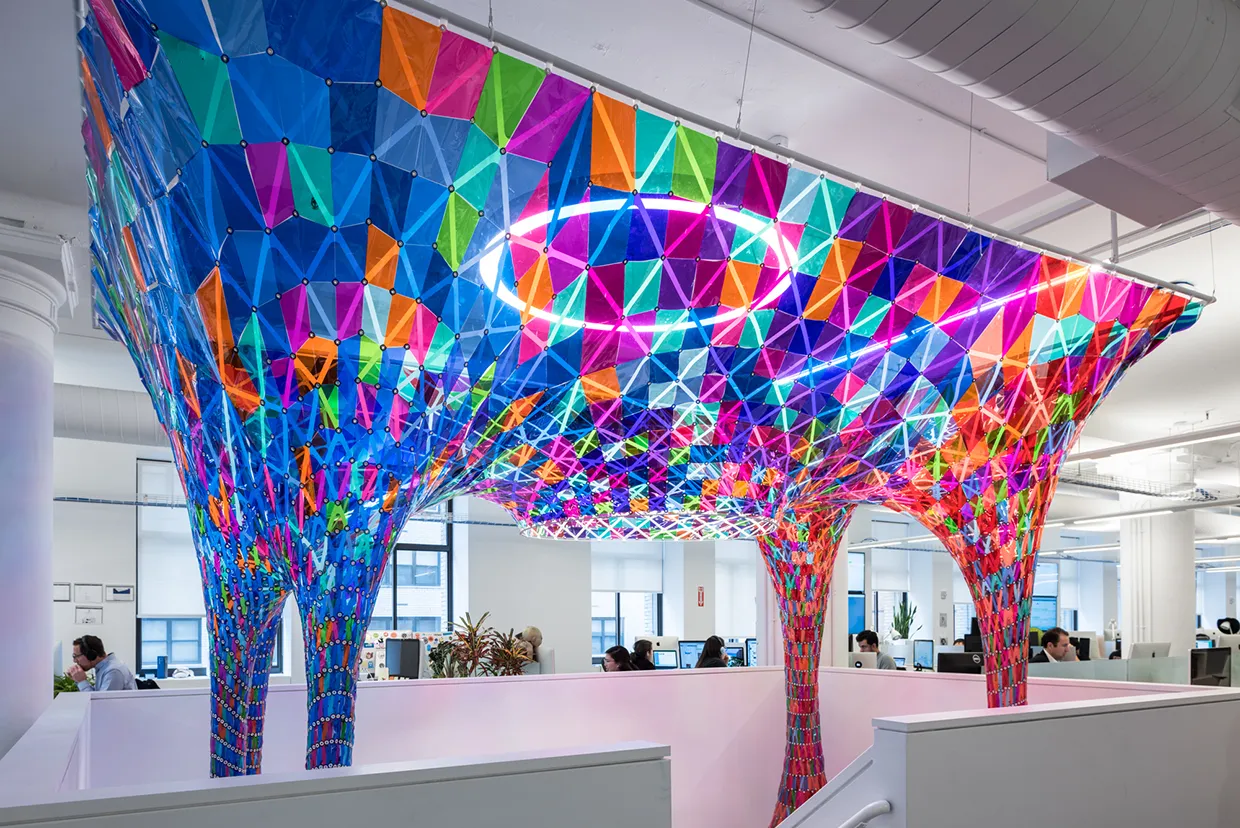 Via [Behance](https://www.behance.net/gallery/32329067/BehanceAdobe-Installation) | All photographs by Alan Tansey