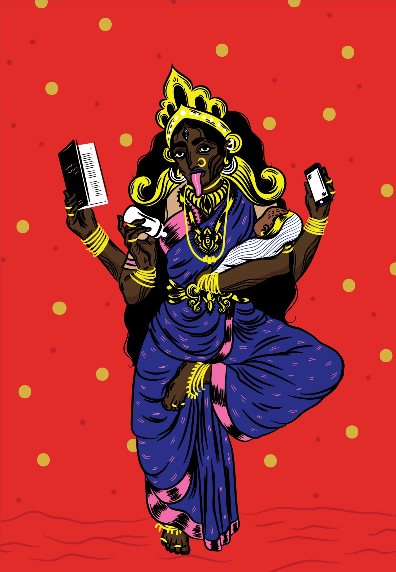 Commissioned by The New Yorker for the Mother's day edition, this poster was inspired by Kali/ Kaliamman as she's called in South India  © Osheen Siva
