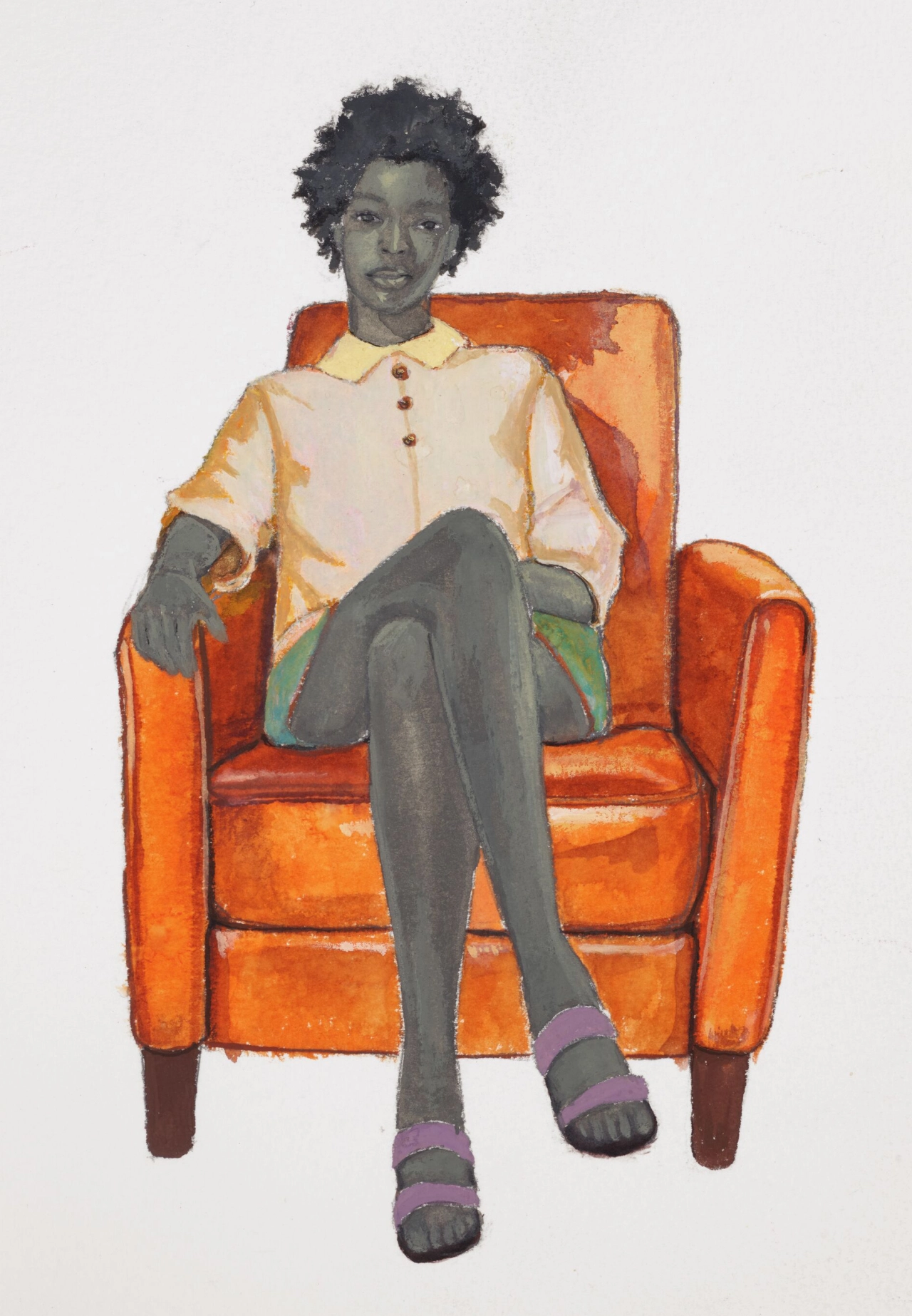 Amy Sherald  Untitled (Detail) 2020 Gouache on paper 27.9 x 19.1 cm / 11 x 7 1/2 in © Amy Sherald Courtesy the artist and Hauser & Wirth