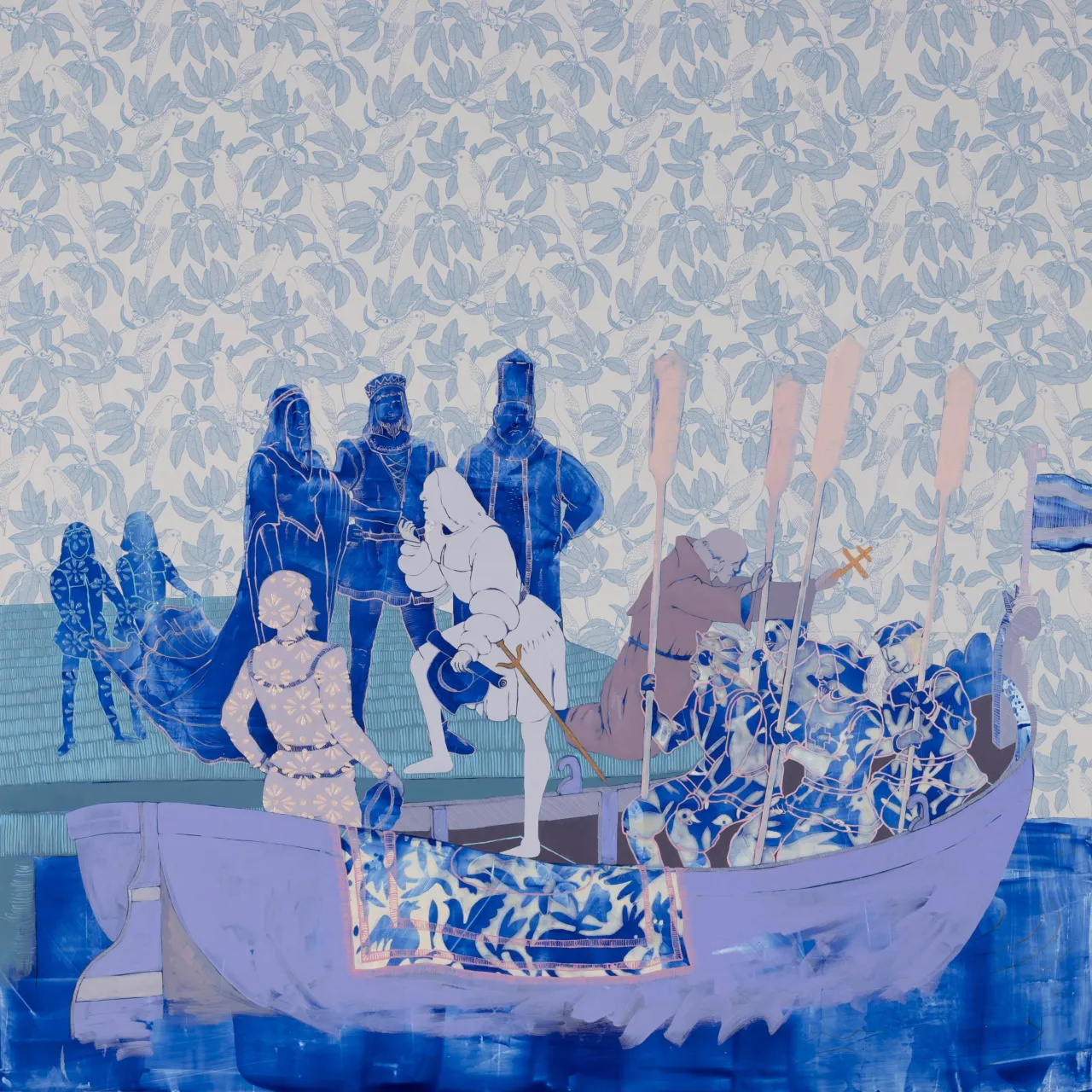 Crystal Latimer, Untitled with Parrots (The First Voyage)