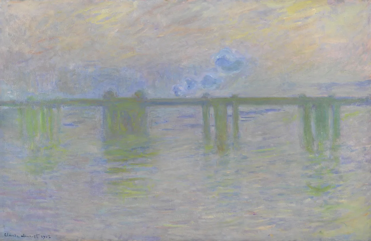 Alfred Sisley (1839 - 1899) Molesey Weir, Hampton Court, Morning  1874 Oil paint on canvas 511 x 688 mm National Galleries of Scotland (Edinburgh UK)