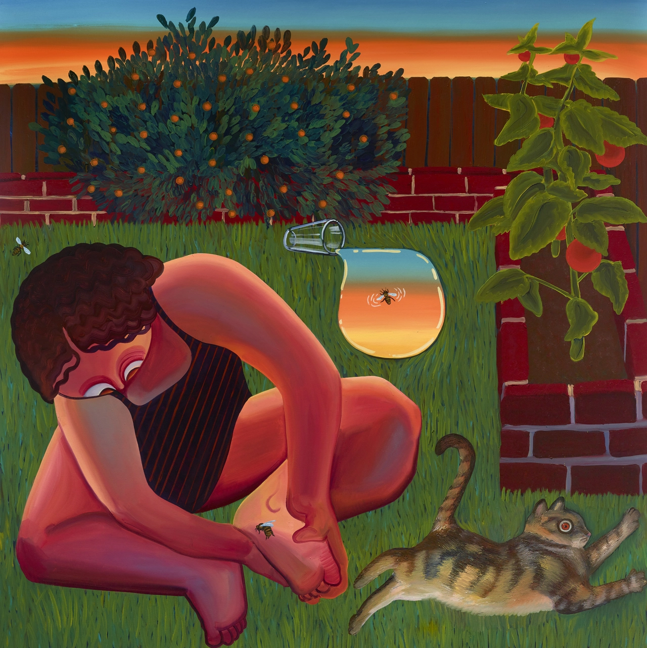 Bees in Orange Tree, 2022. Image courtesy the artist, Library Street Collective, Detroit; and albertz benda, New York and Los Angeles. Photo by Thomas Dubrock
