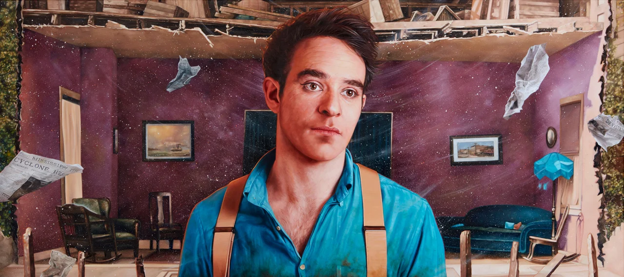 Charlie Cox as William Canfield Jr. from Steamboat Bill, Jr. Oil on Canvas 135 x 60cm