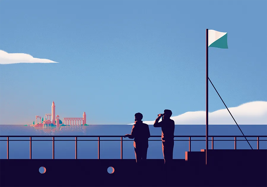 Illustration about Atlantis for N by Norwegian, AD by Rickard Westin
