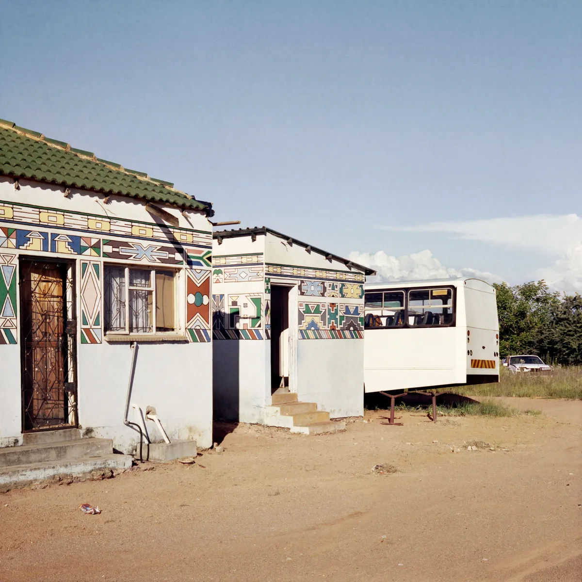 Homeland, Ndeble art with new South African flag, Siyabuswa, former Kwandebele, 2011; Courtesy of the artist and Goodman Gallery