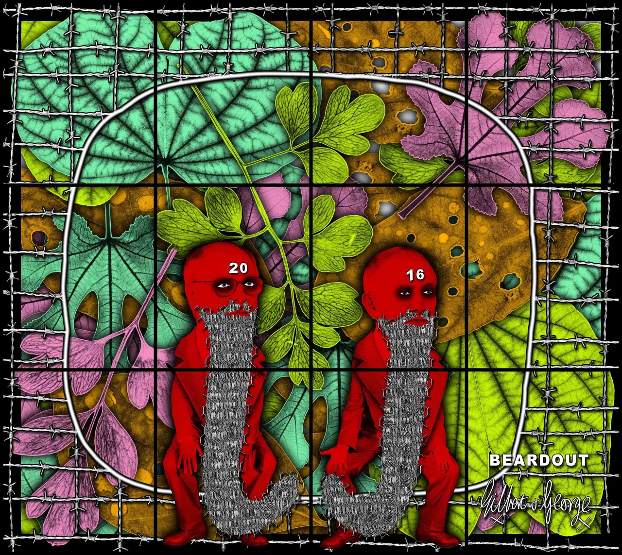 Gilbert & George, BEARDOUT, 2016, 226 x 254 cm © Gilbert & George | Courtesy White Cube