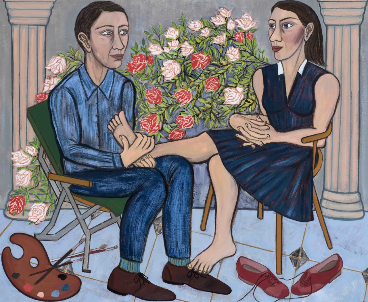 Eileen Cooper, 'Secret Garden', 2019, oil on canvas, 54 × 66 in (137 × 168 cm)