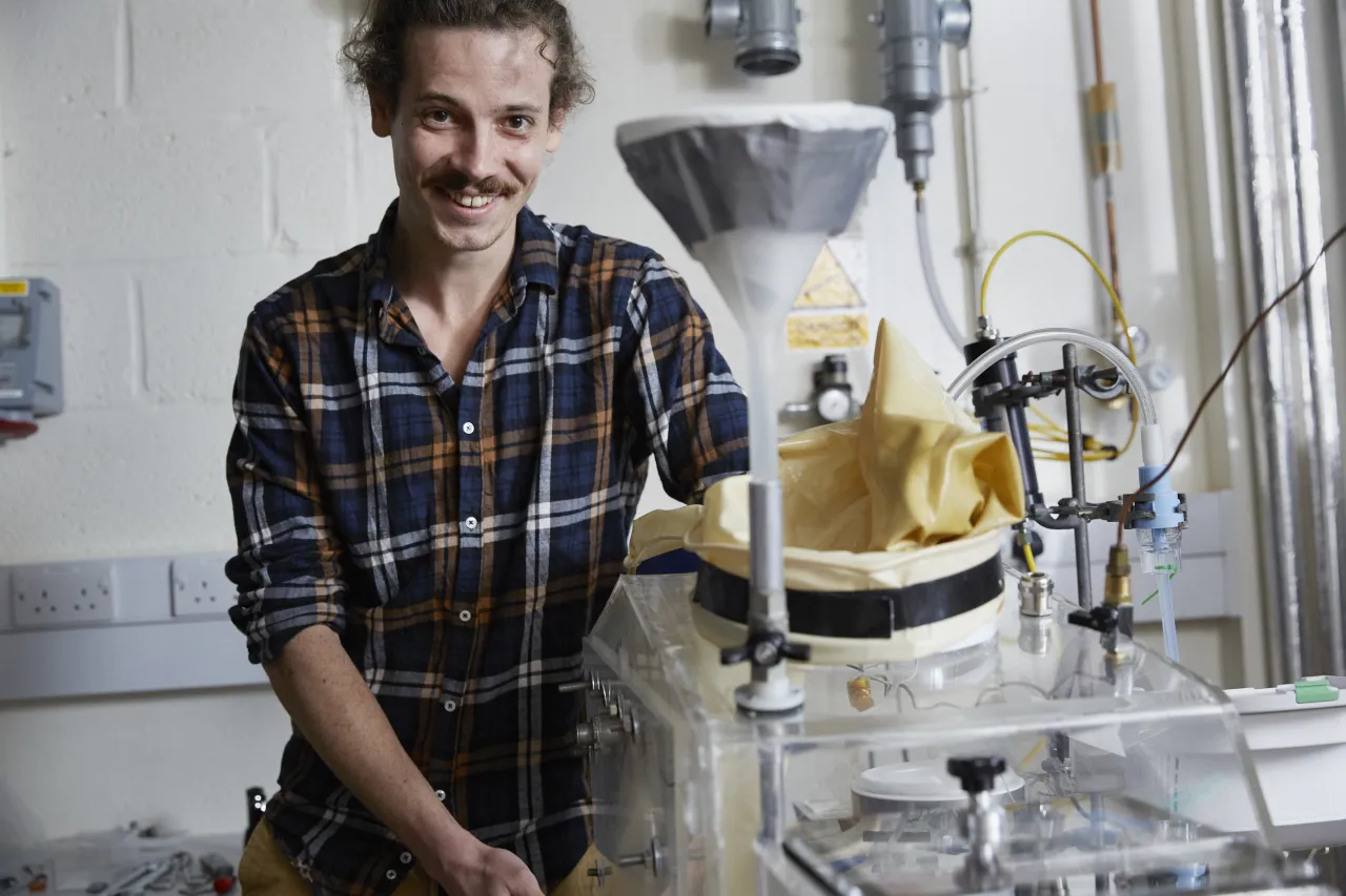 incent Deguin, 28, a PhD scientist at The Open University working on pioneering research into the earliest stages of planet formation, features in the OU’s new collection by renowned photographer Chris Floyd, released today to mark the University’s 50th Anniversary