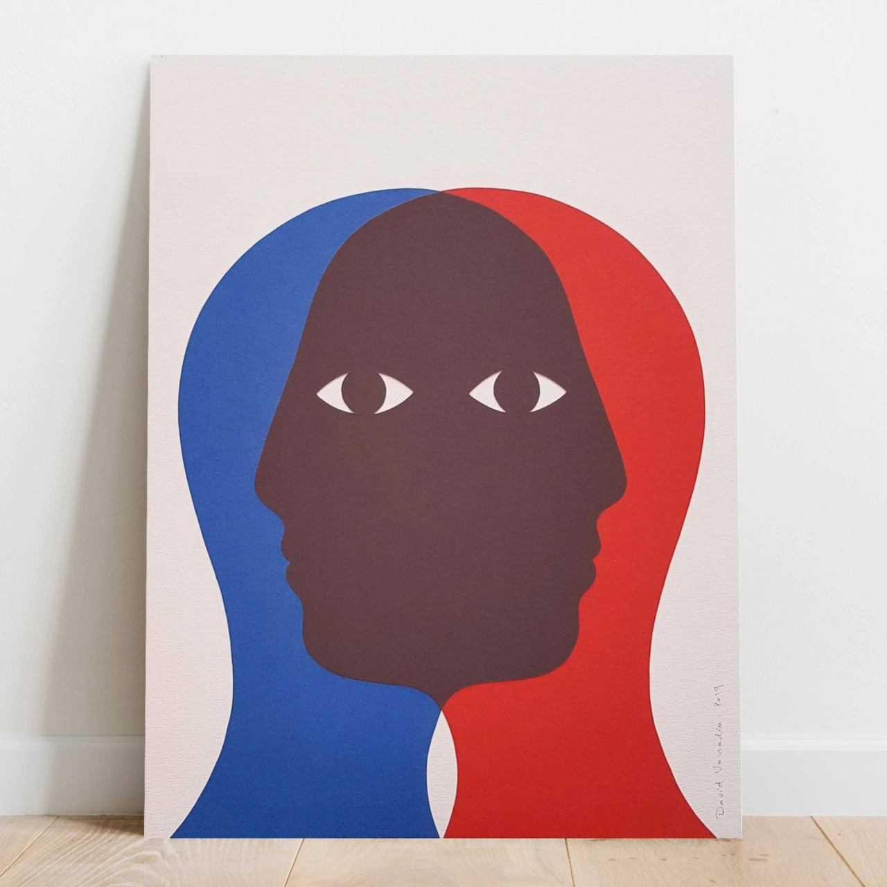 Profil Double, Original Collage © David Vanadia