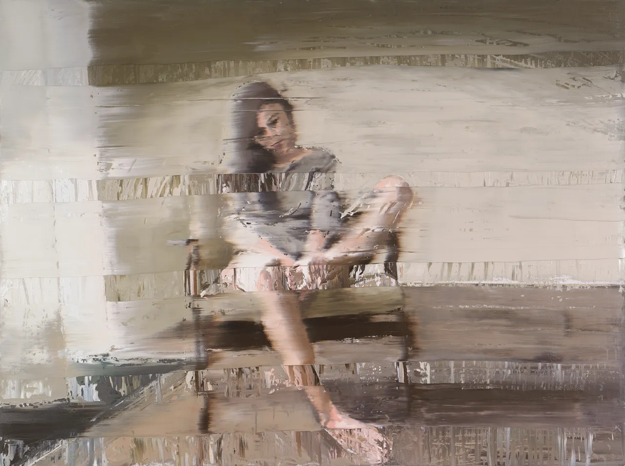 Woman With 60's Chair, 2018, Oil on canvas, 150 x 200 cm, Opera Gallery