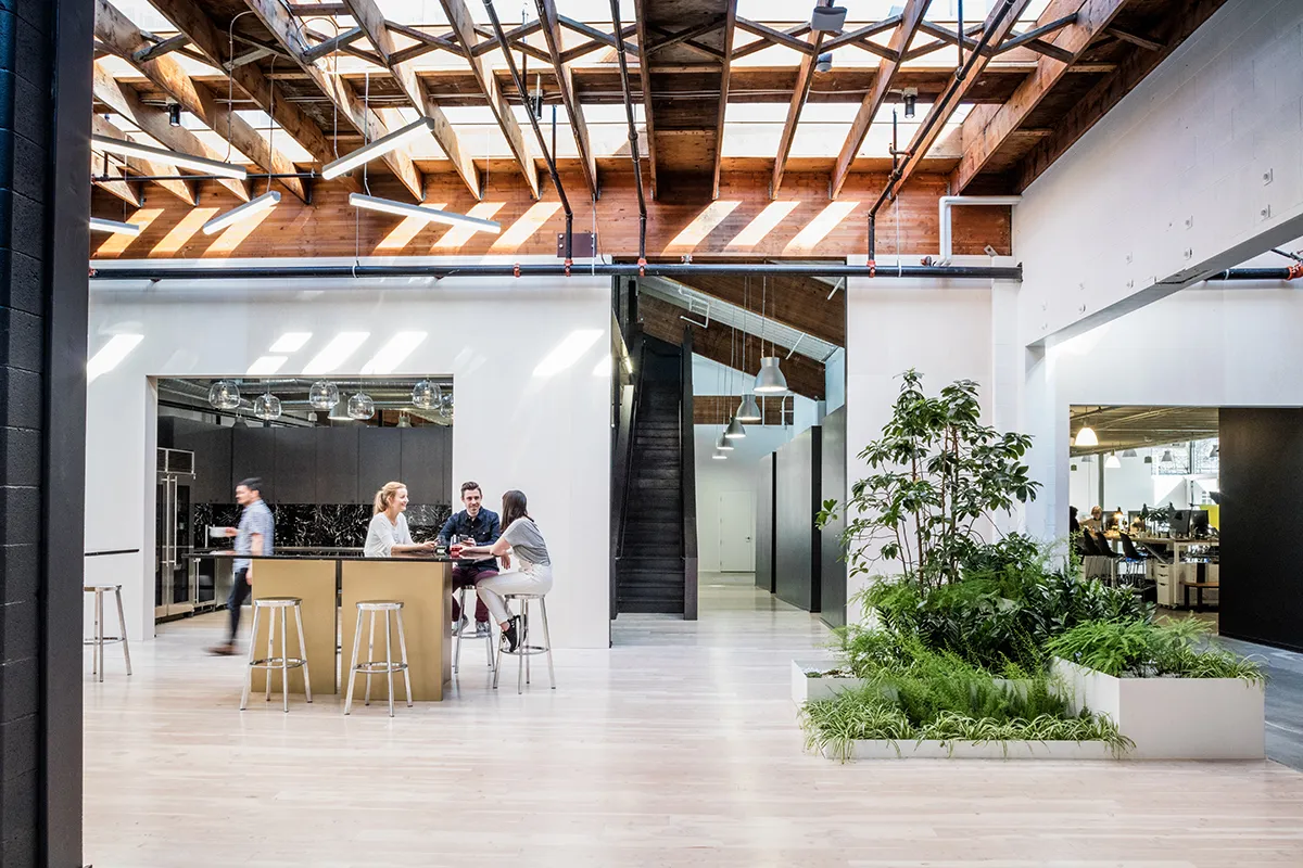 Swift Central Kitchen: All pathways lead to the centrally located kitchen — the  heartbeat of any agency — equipped with kombucha on tap and a pair of  marble-topped bars for spontaneous meet-ups.