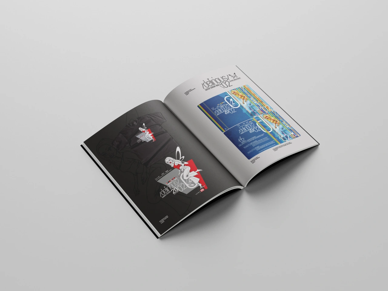 Two open pages from Drawing on the Future volume one show black and white spreads with illustrated graphics and typography from Perth's underground rave scene