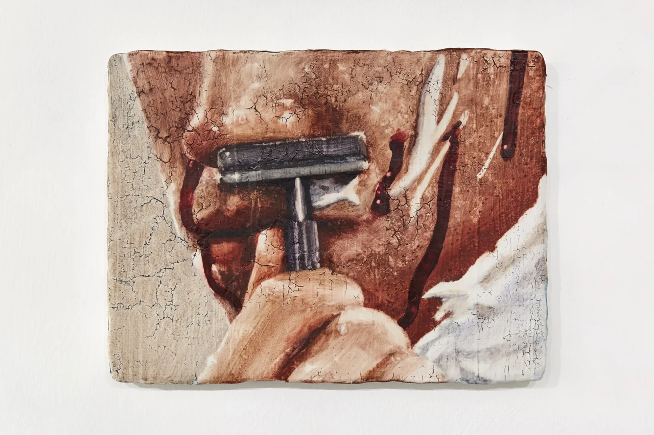 In helpless longing to get close you must destroy what's close, 2020, Watercolour on gessoed canvas © Joseph Yaeger, courtesy V.O Curations, London